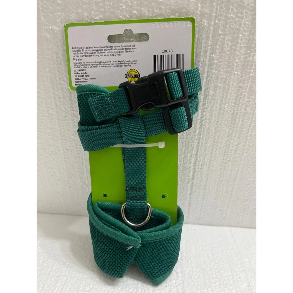 Forever Pals Dog Harness Green Med. Adjusts For Girth 18.9-25.6
